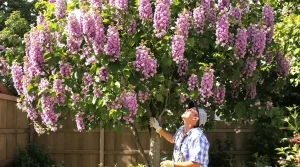 Cet arbre pousse aussi vite que le bambou, mais sa floraison remarquable fait toute la difference